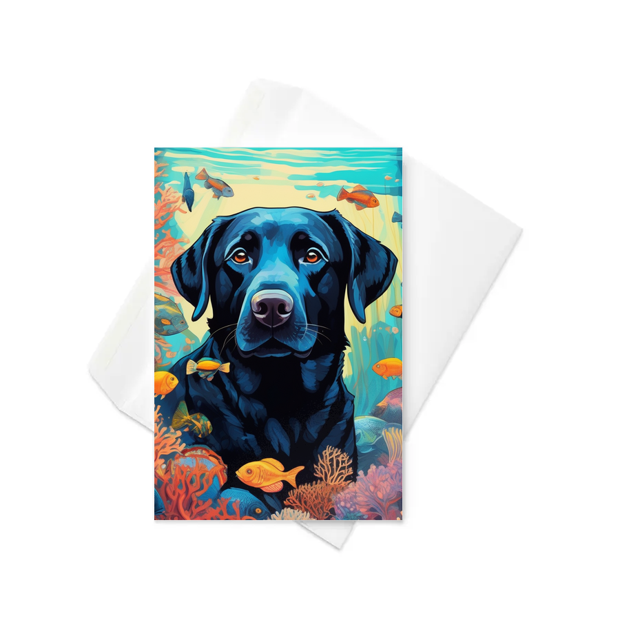 PugMug Custom Black Labrador Retriever Greeting Card