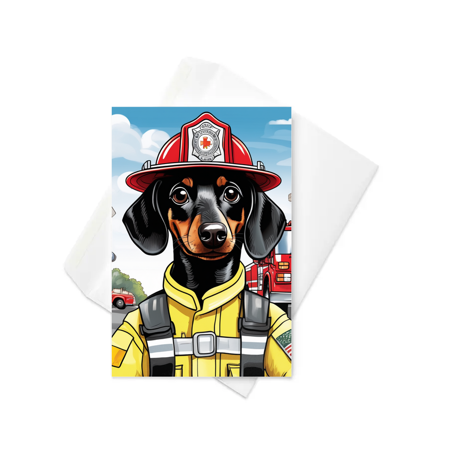 PugMug Custom Black Dachshund Greeting Card