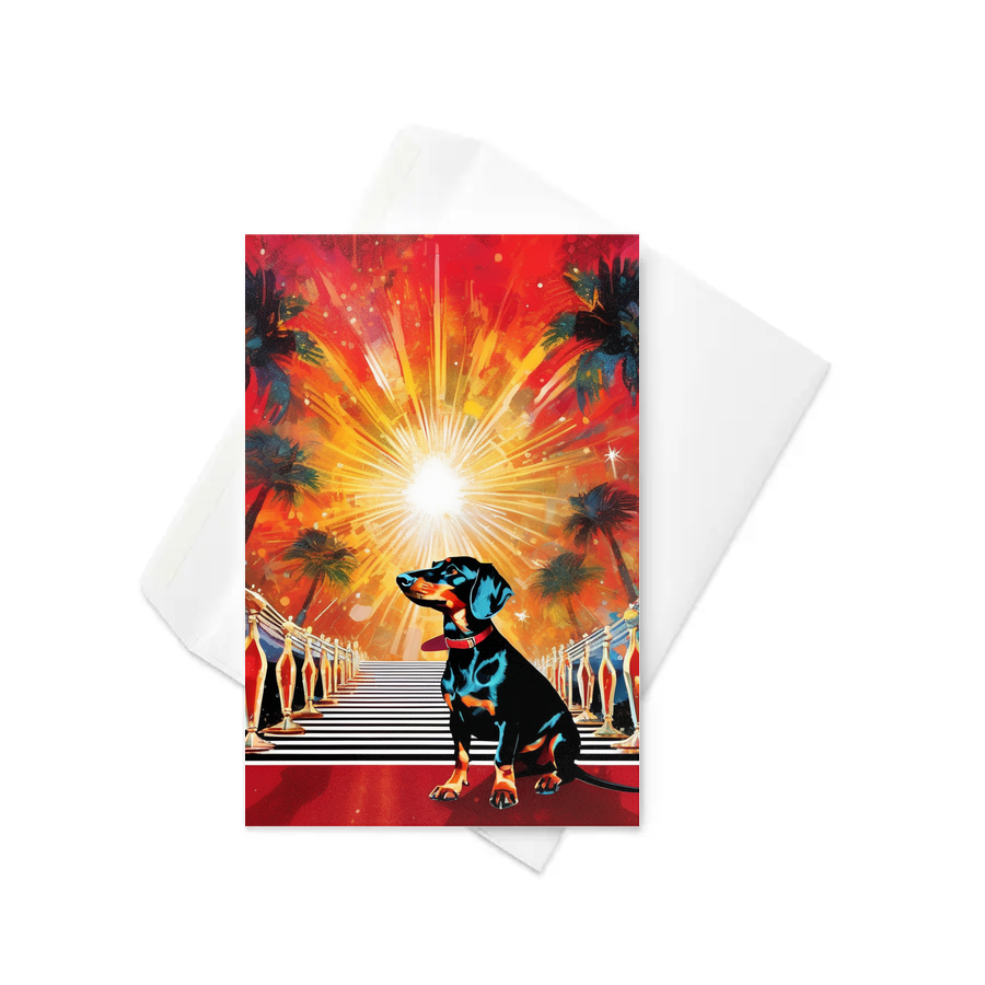 PugMug Custom Black Dachshund Greeting Card