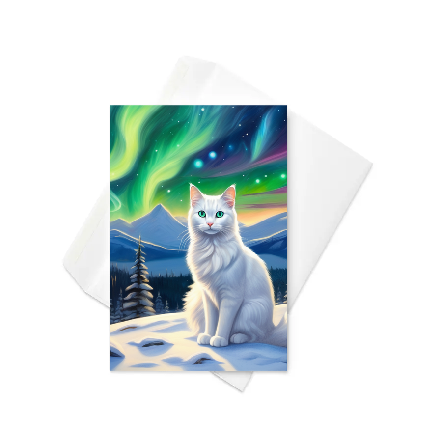 PugMug Custom White Companion Cat Greeting Card