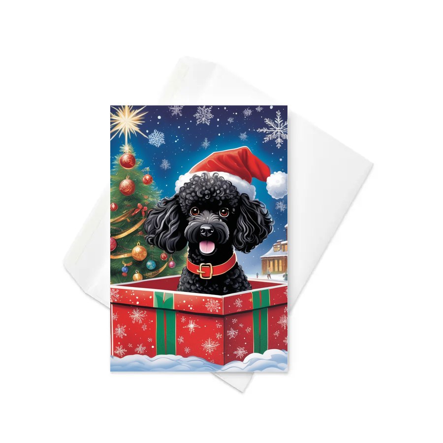 PugMug Custom Black Poodle Greeting Card