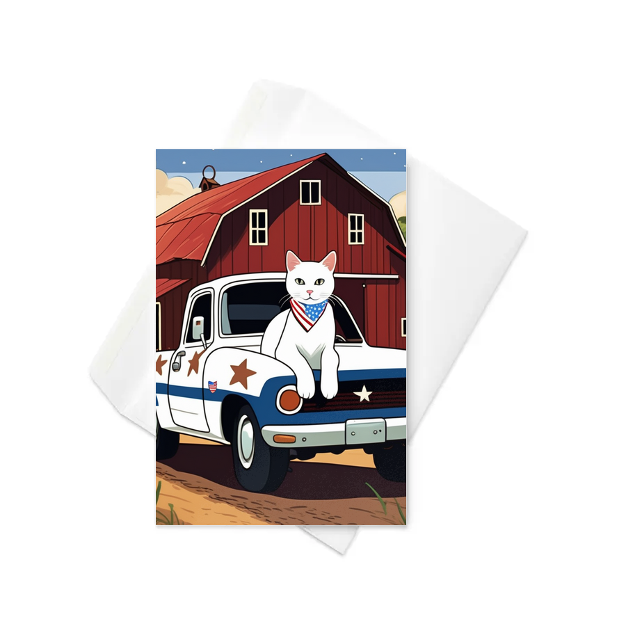 PugMug Custom White Companion Cat Greeting Card