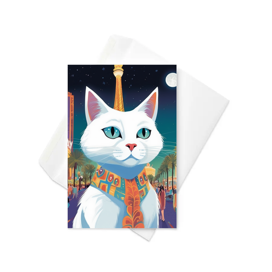 PugMug Custom White Companion Cat Greeting Card