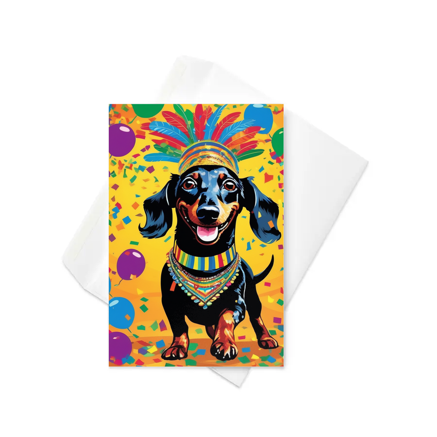 PugMug Custom Black Dachshund Greeting Card