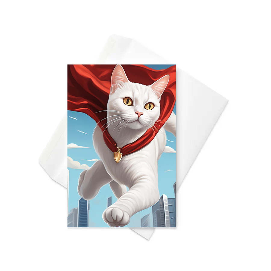 PugMug Custom White Companion Cat Greeting Card