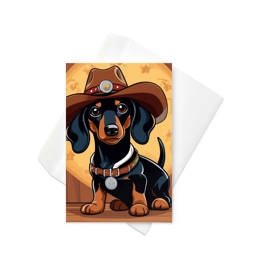PugMug Custom Black Dachshund Greeting Card