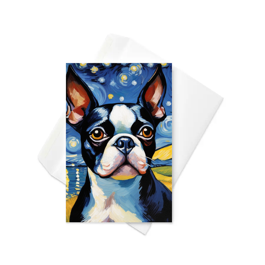 PugMug Custom Boston Terrier Greeting Card