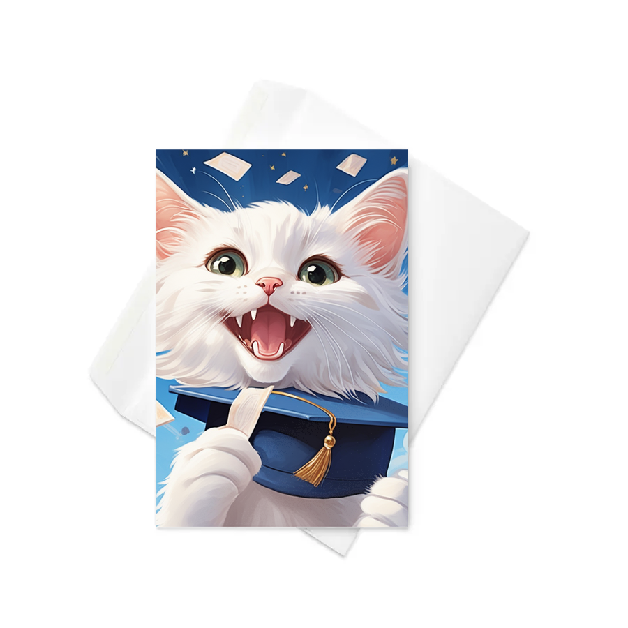 PugMug Custom White Companion Cat Greeting Card