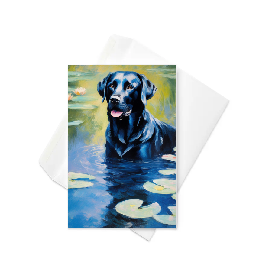 PugMug Custom Black Labrador Retriever Greeting Card