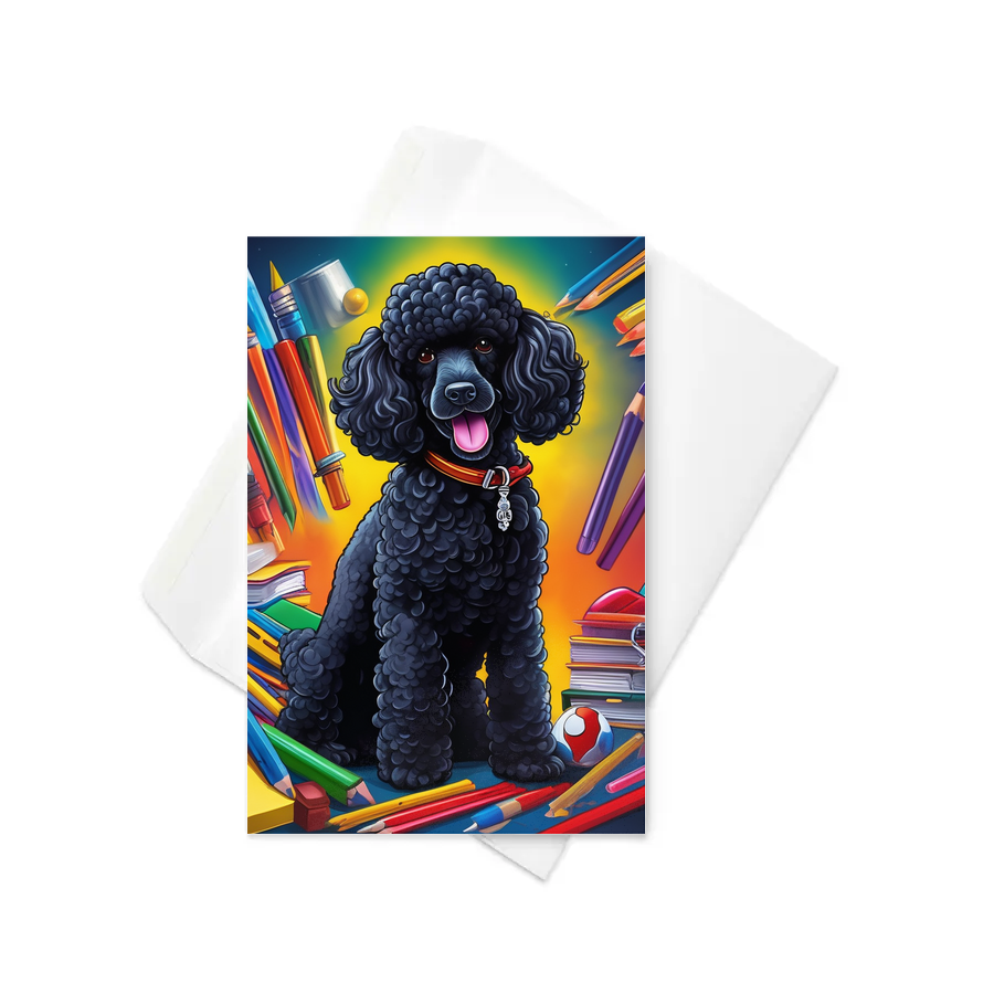 PugMug Custom Black Poodle Greeting Card