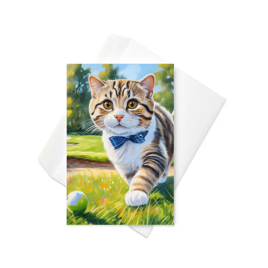 PugMug Custom Tabby Scottish Fold Cat Greeting Card