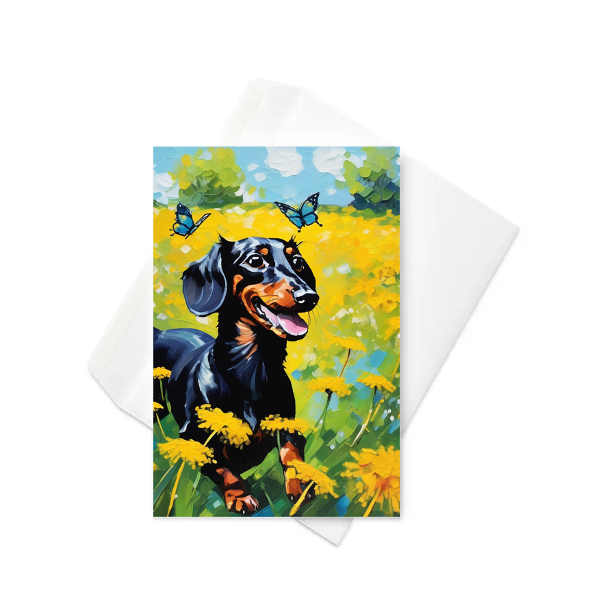 PugMug Custom Black Dachshund Greeting Card
