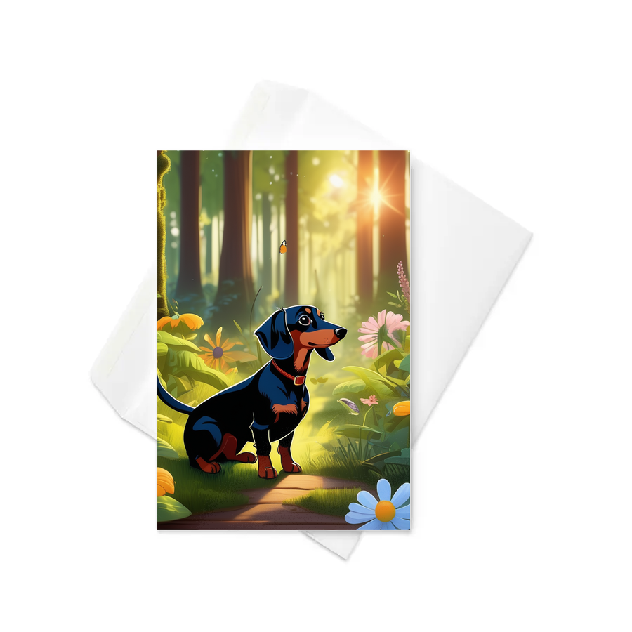 PugMug Custom Black Dachshund Greeting Card