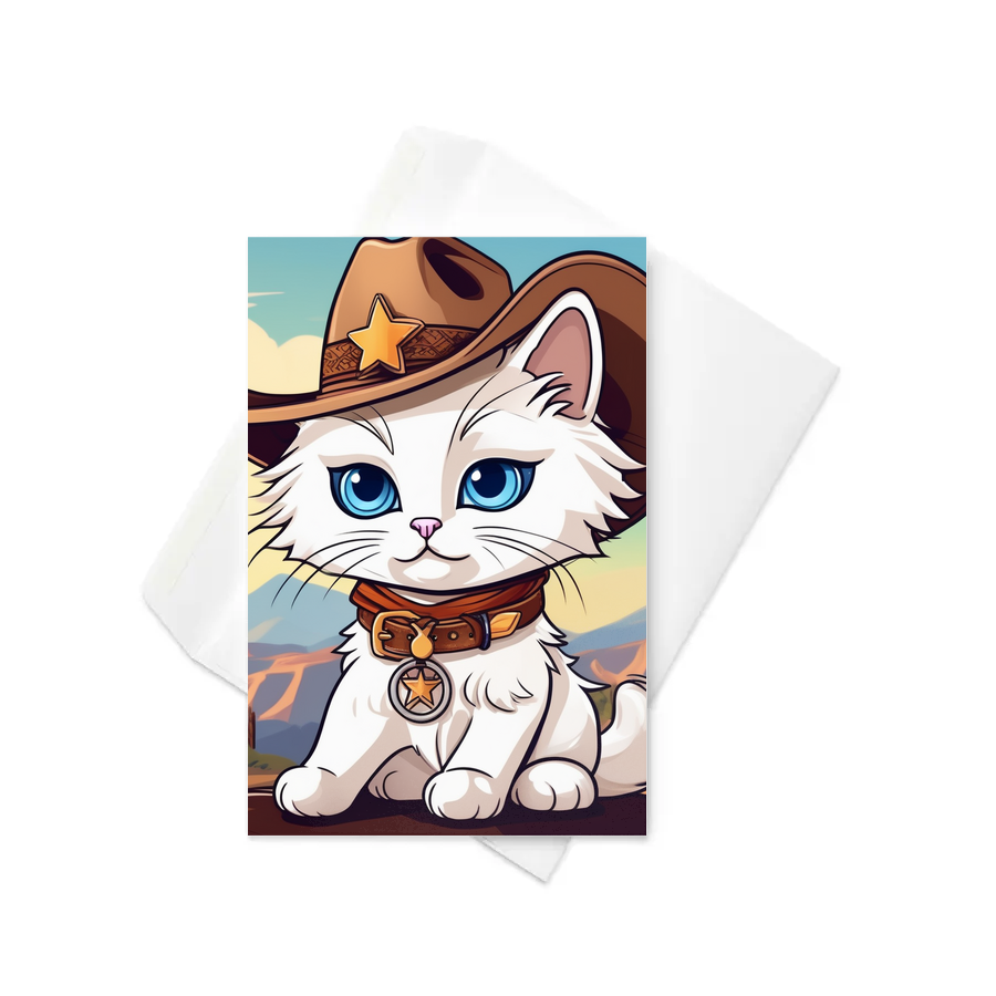 PugMug Custom White Ragdoll Cat Greeting Card