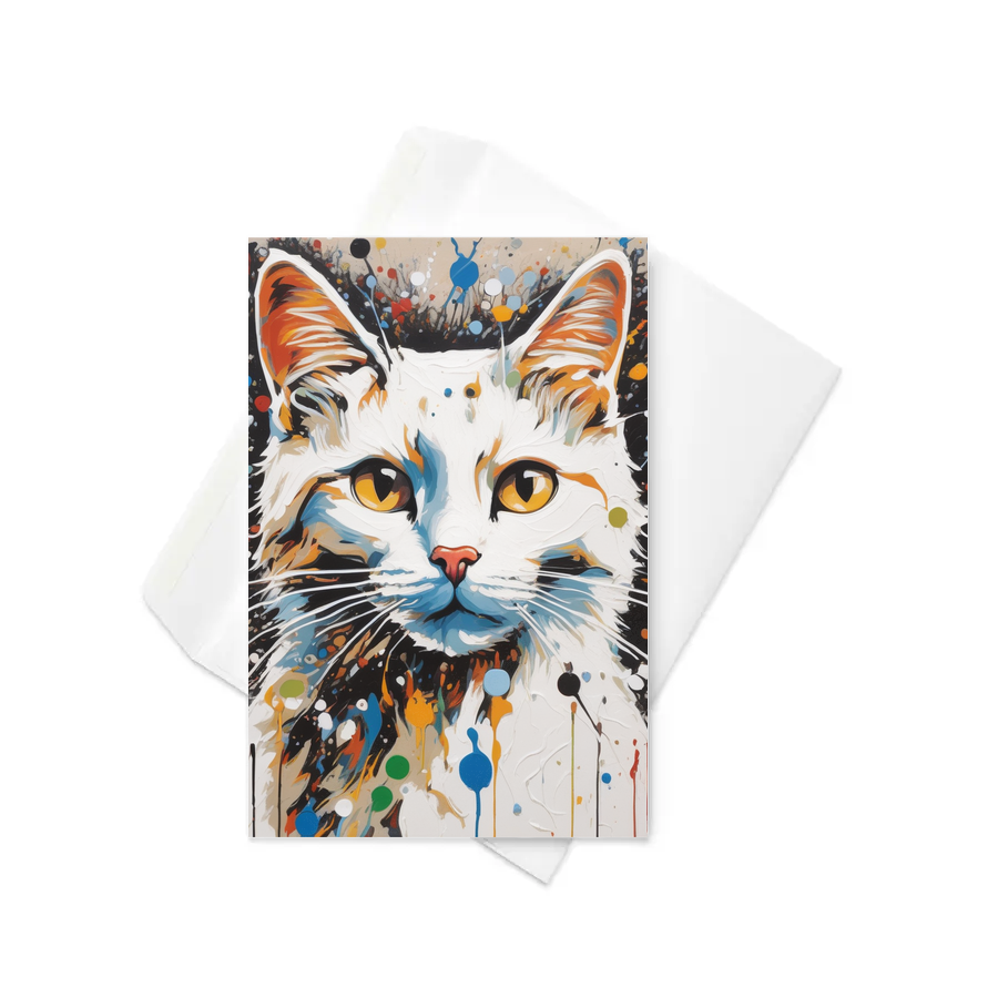 PugMug Custom White Companion Cat Greeting Card