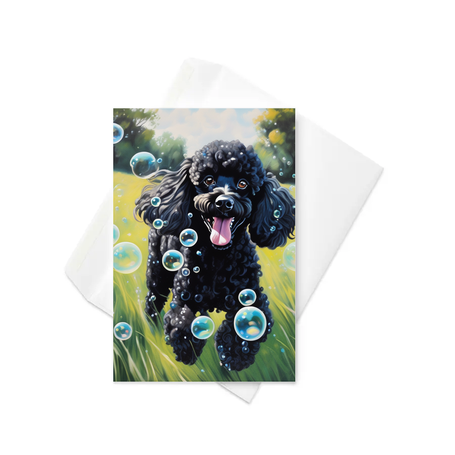PugMug Custom Black Poodle Greeting Card
