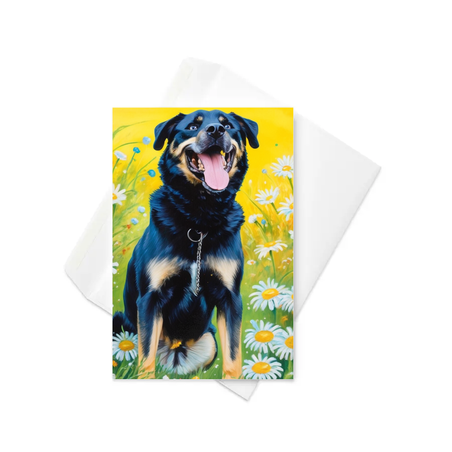 PugMug Custom Blue Greeting Card