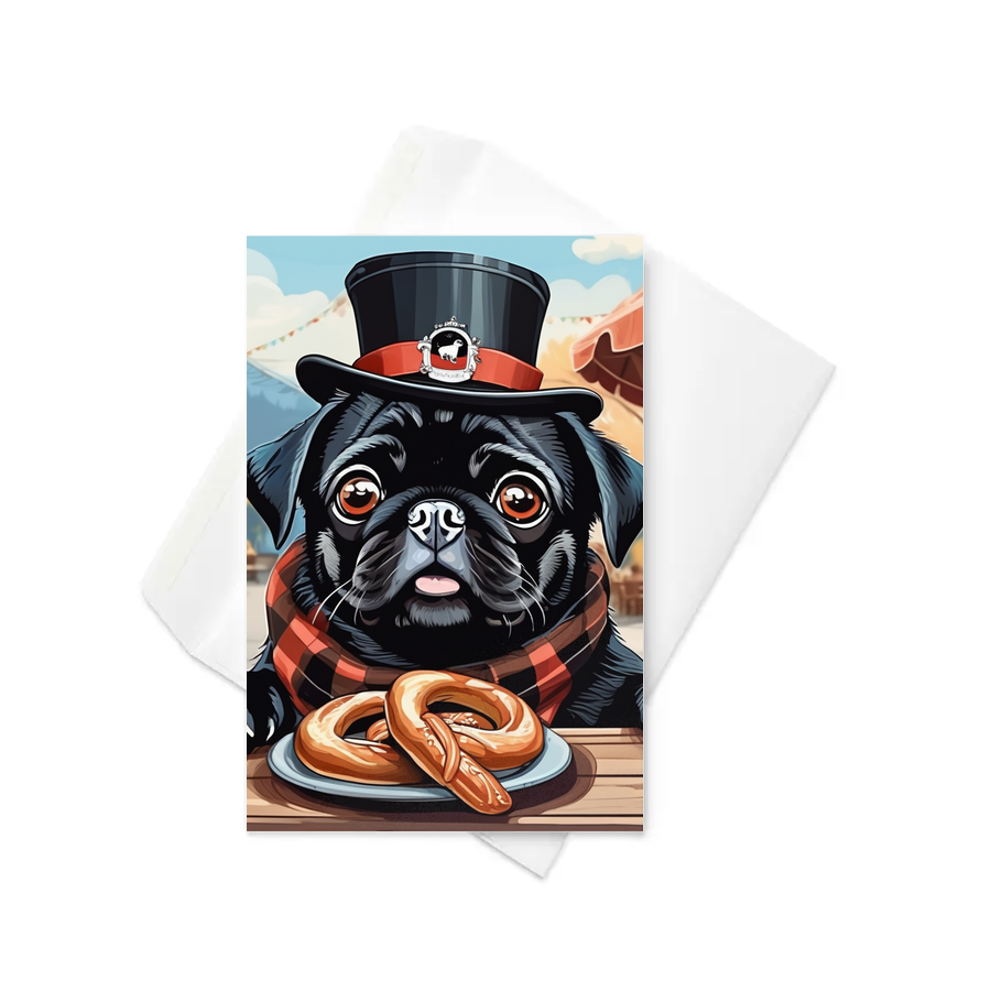 PugMug Custom Black Pug Greeting Card