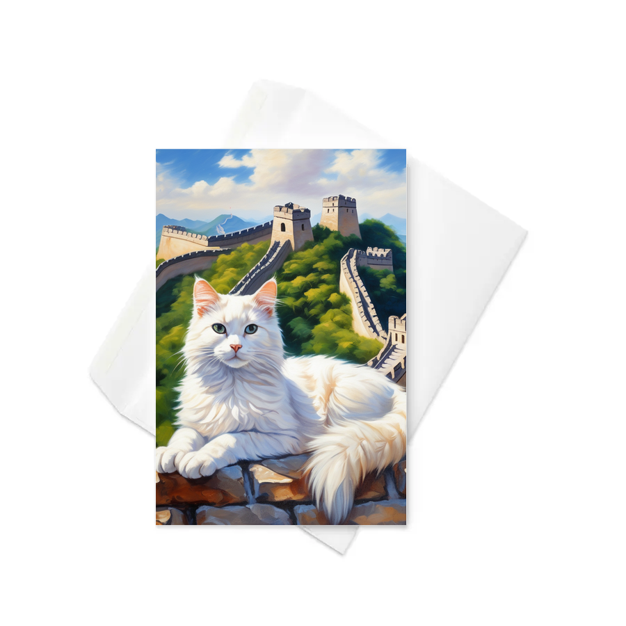 PugMug Custom White Companion Cat Greeting Card