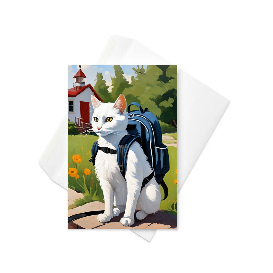 PugMug Custom White Companion Cat Greeting Card