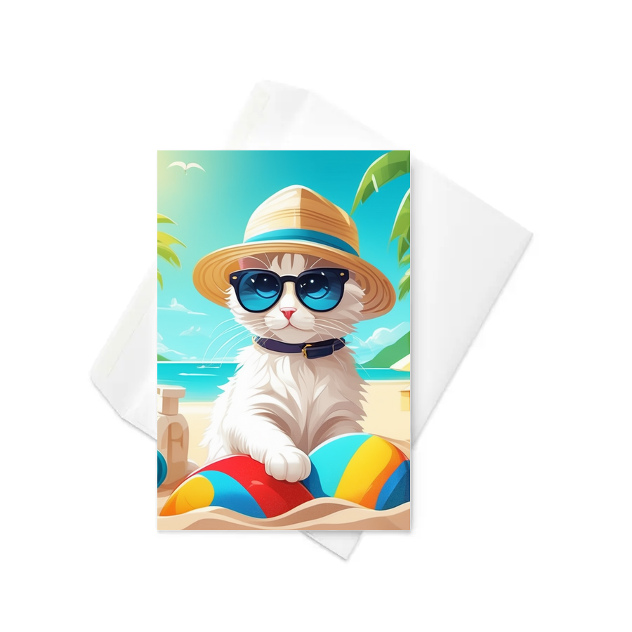 PugMug Custom White Companion Cat Greeting Card