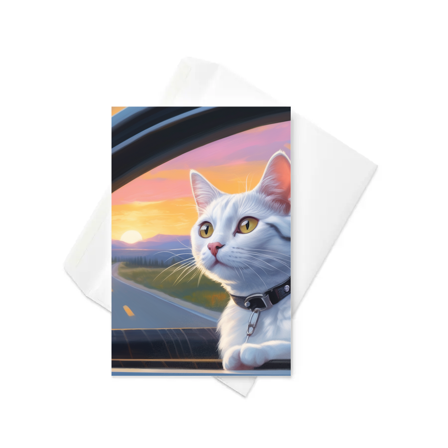 PugMug Custom White American Shorthair Cat Greeting Card