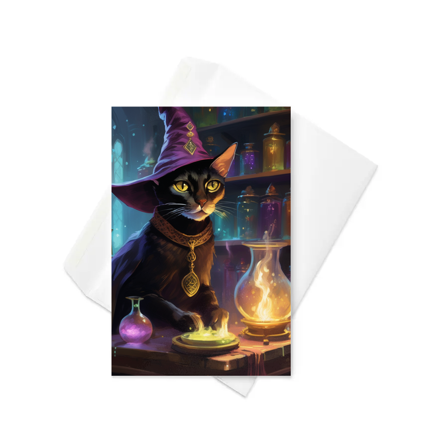 PugMug Custom Black Abyssinian Cat Greeting Card