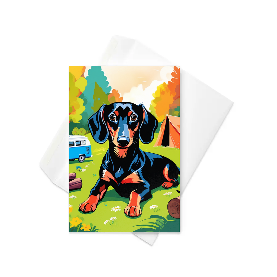 PugMug Custom Black Dachshund Greeting Card