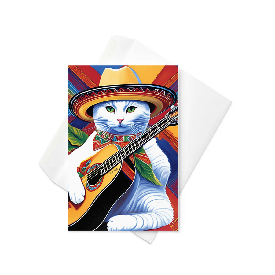 PugMug Custom White Companion Cat Greeting Card