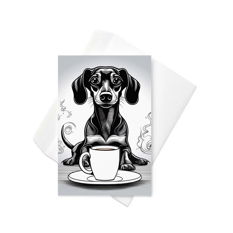 PugMug Custom Black Dachshund Greeting Card