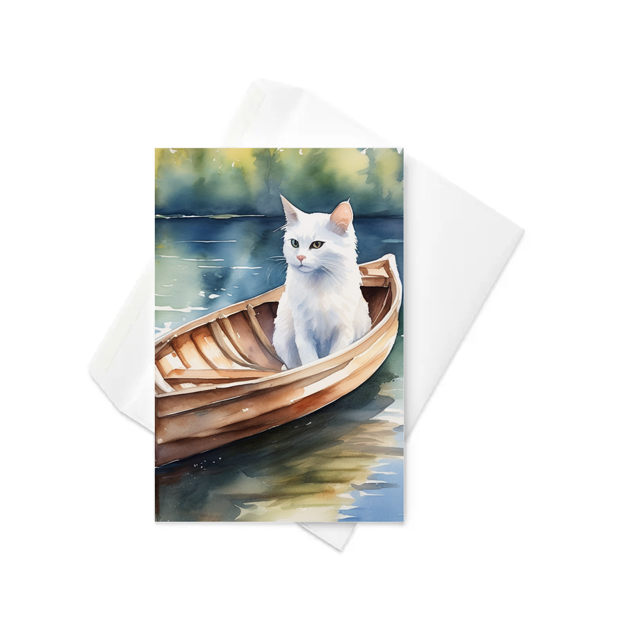 PugMug Custom White Companion Cat Greeting Card