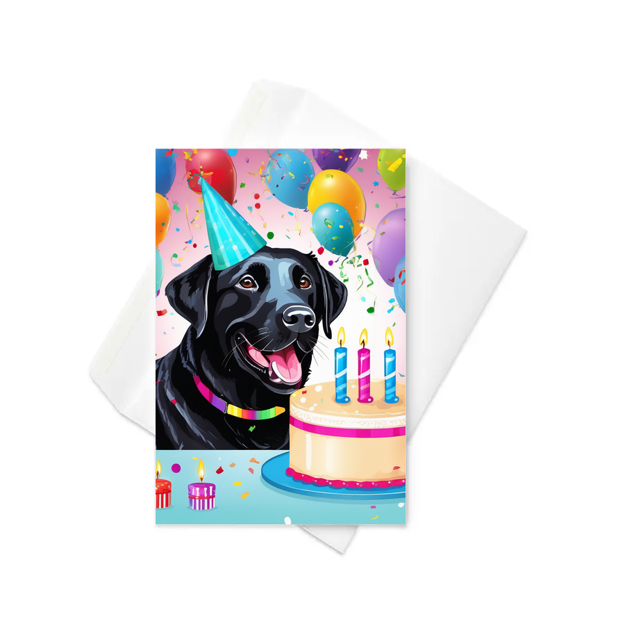 PugMug Custom Black Labrador Retriever Greeting Card