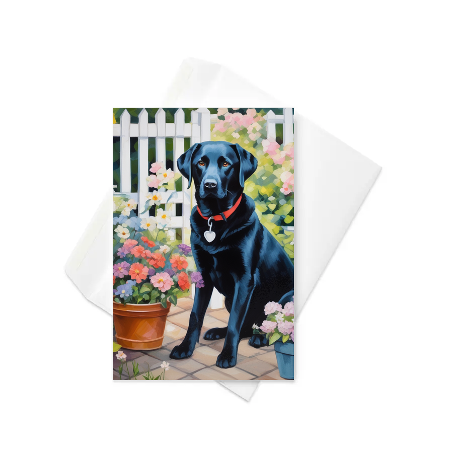 PugMug Custom Black Labrador Retriever Greeting Card