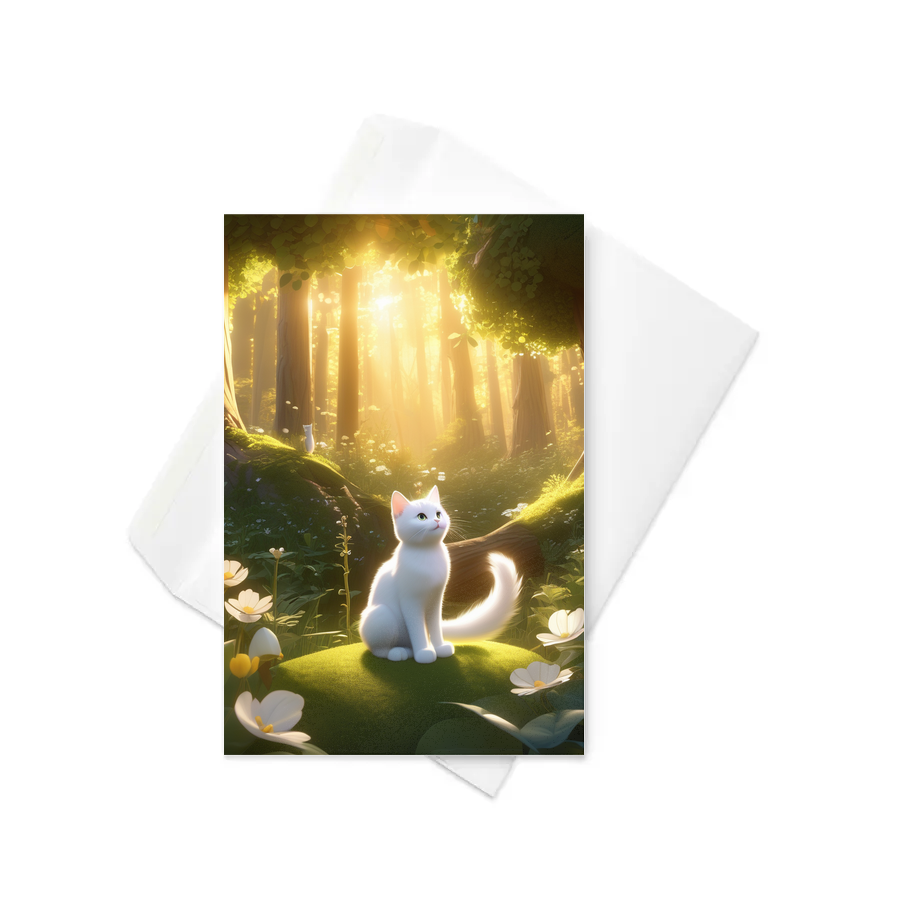 PugMug Custom White Companion Cat Greeting Card