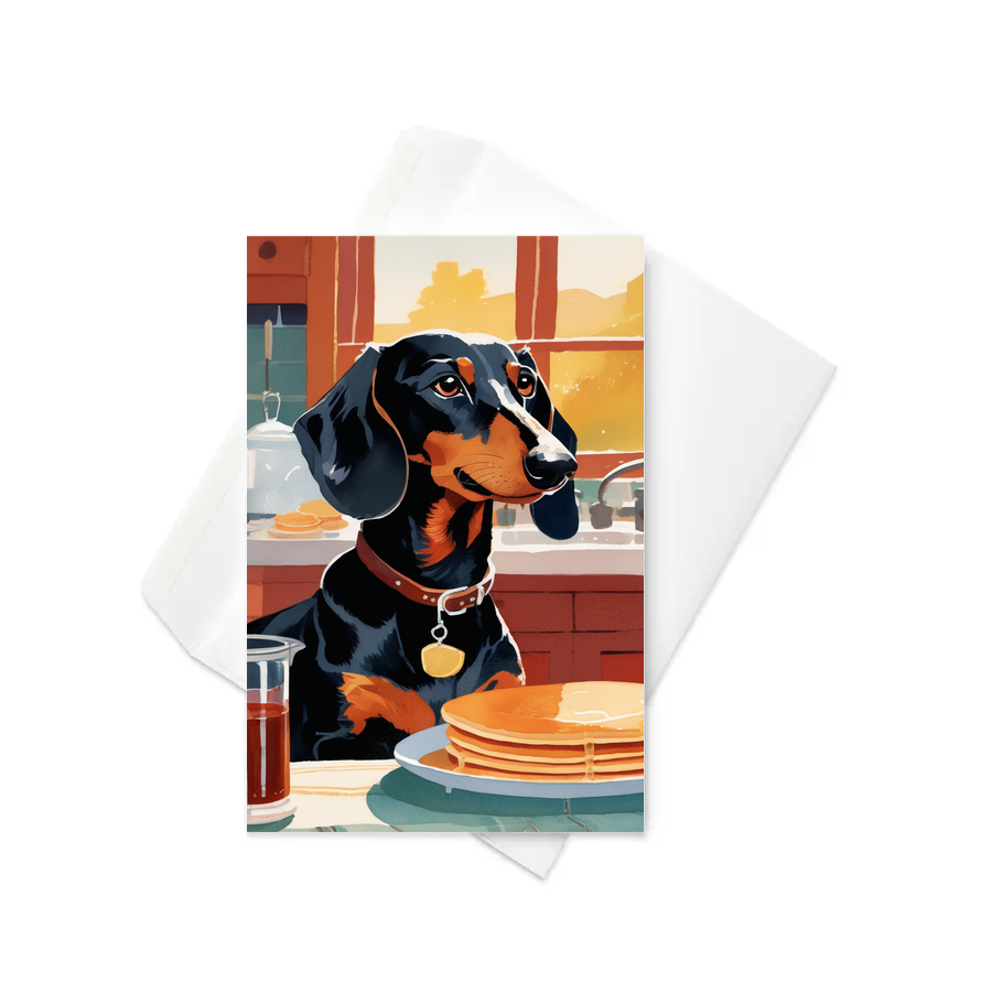 PugMug Custom Black Dachshund Greeting Card