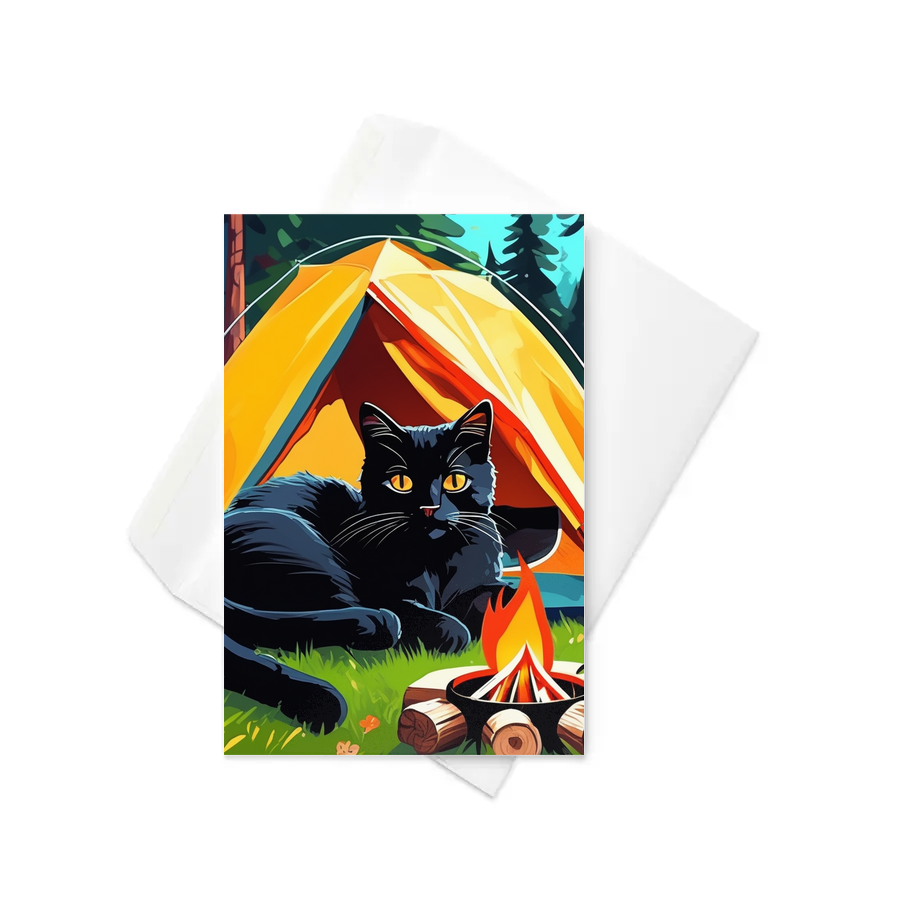 PugMug Custom Black Companion Cat Greeting Card