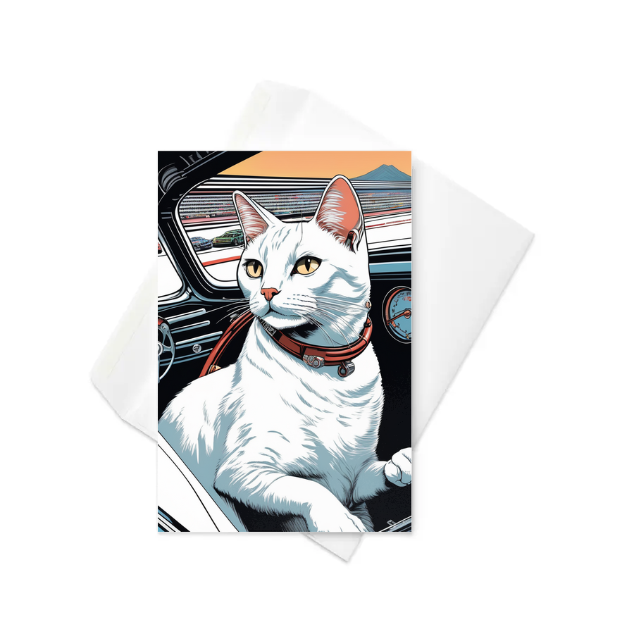 PugMug Custom White Companion Cat Greeting Card
