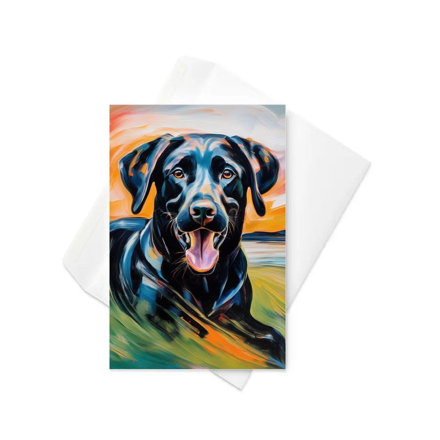 PugMug Custom Black Labrador Retriever Greeting Card