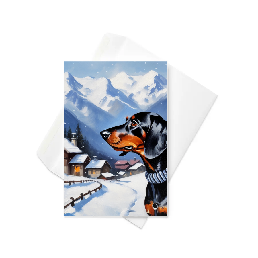 PugMug Custom Black Dachshund Greeting Card