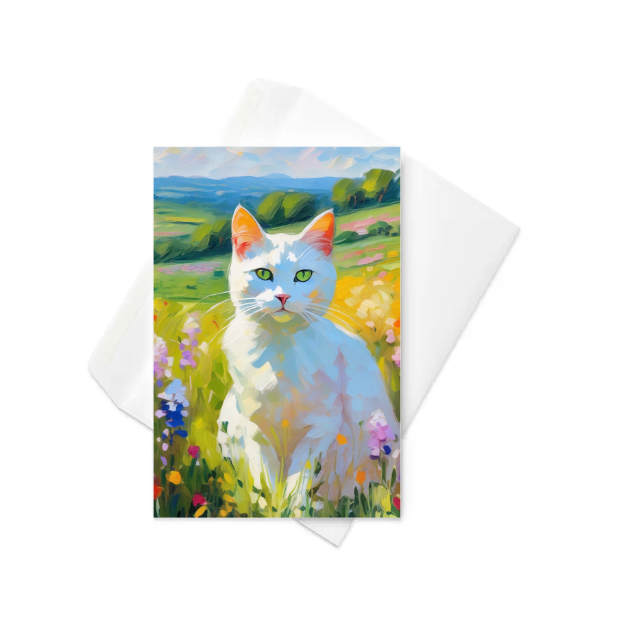 PugMug Custom White Companion Cat Greeting Card