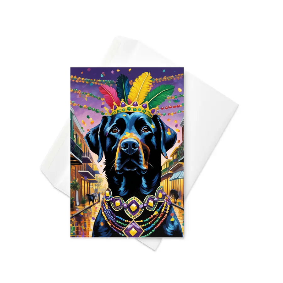 PugMug Custom Black Labrador Retriever Greeting Card