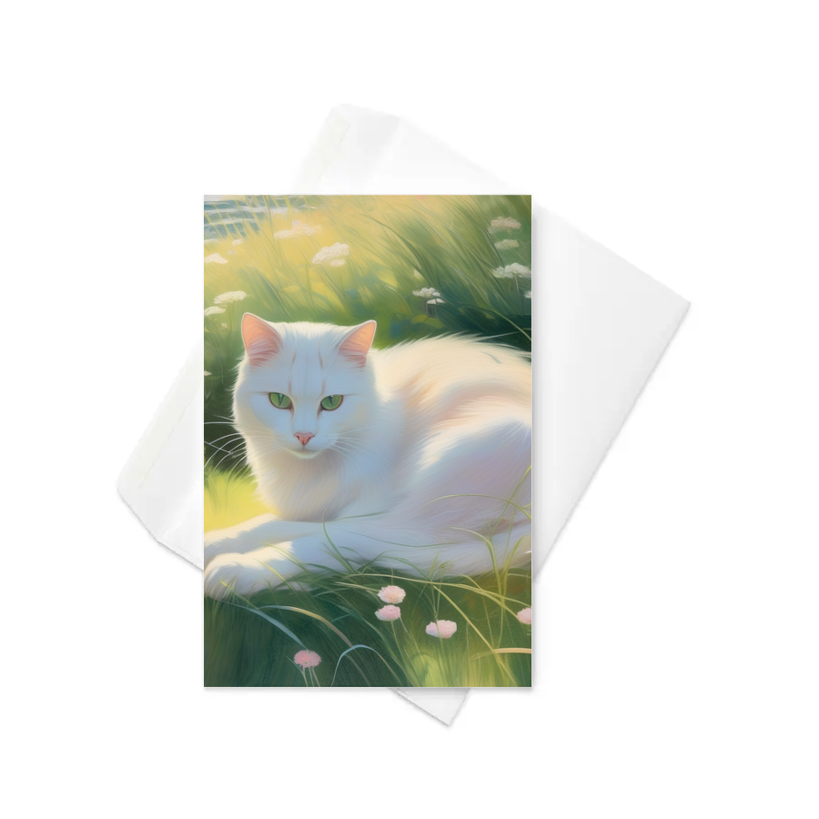 PugMug Custom White Companion Cat Greeting Card