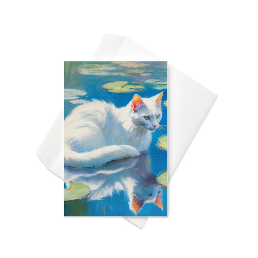 PugMug Custom White Companion Cat Greeting Card