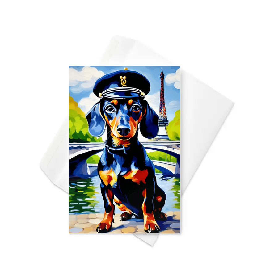 PugMug Custom Black Dachshund Greeting Card