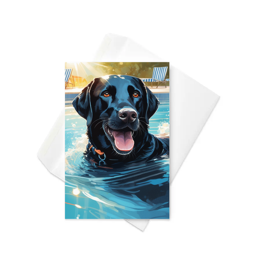 PugMug Custom Black Labrador Retriever Greeting Card
