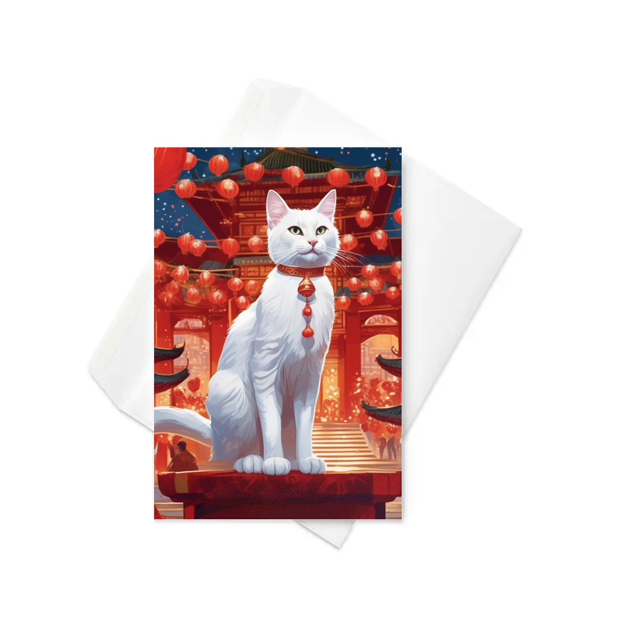 PugMug Custom White Companion Cat Greeting Card