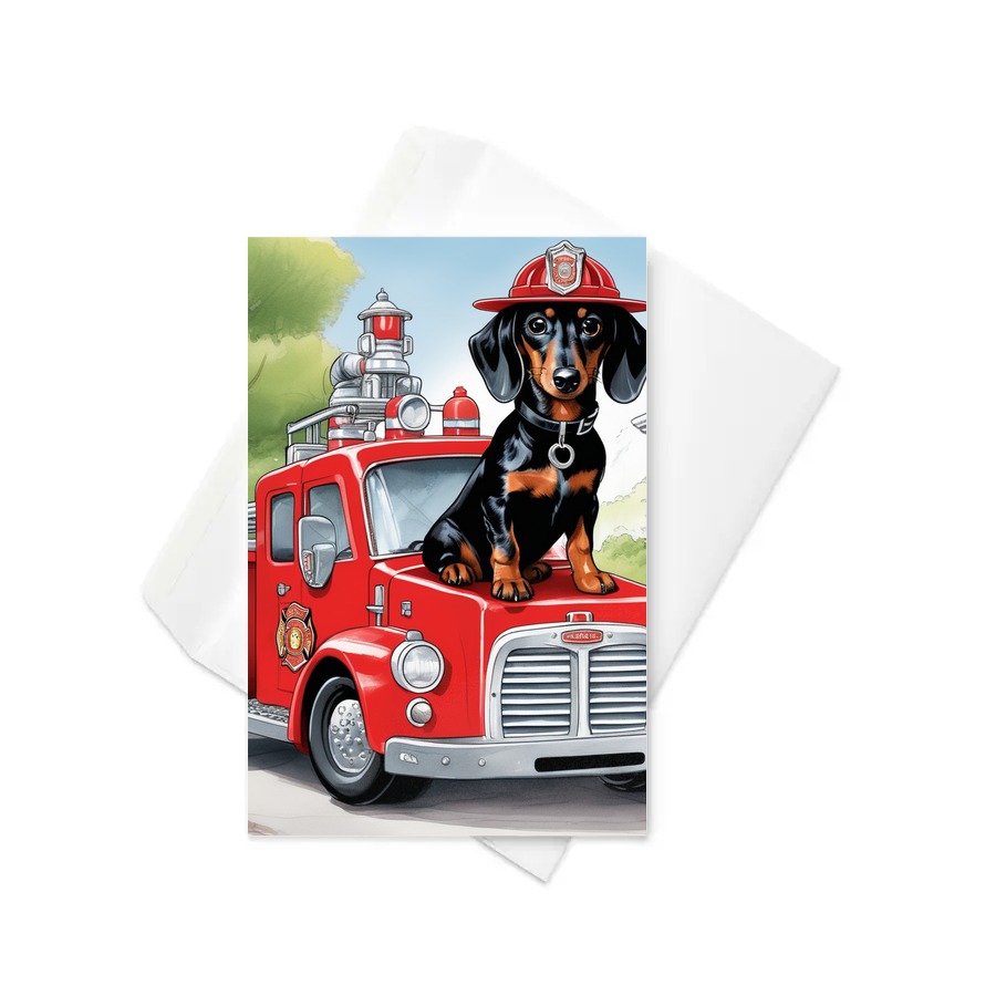PugMug Custom Black Dachshund Greeting Card