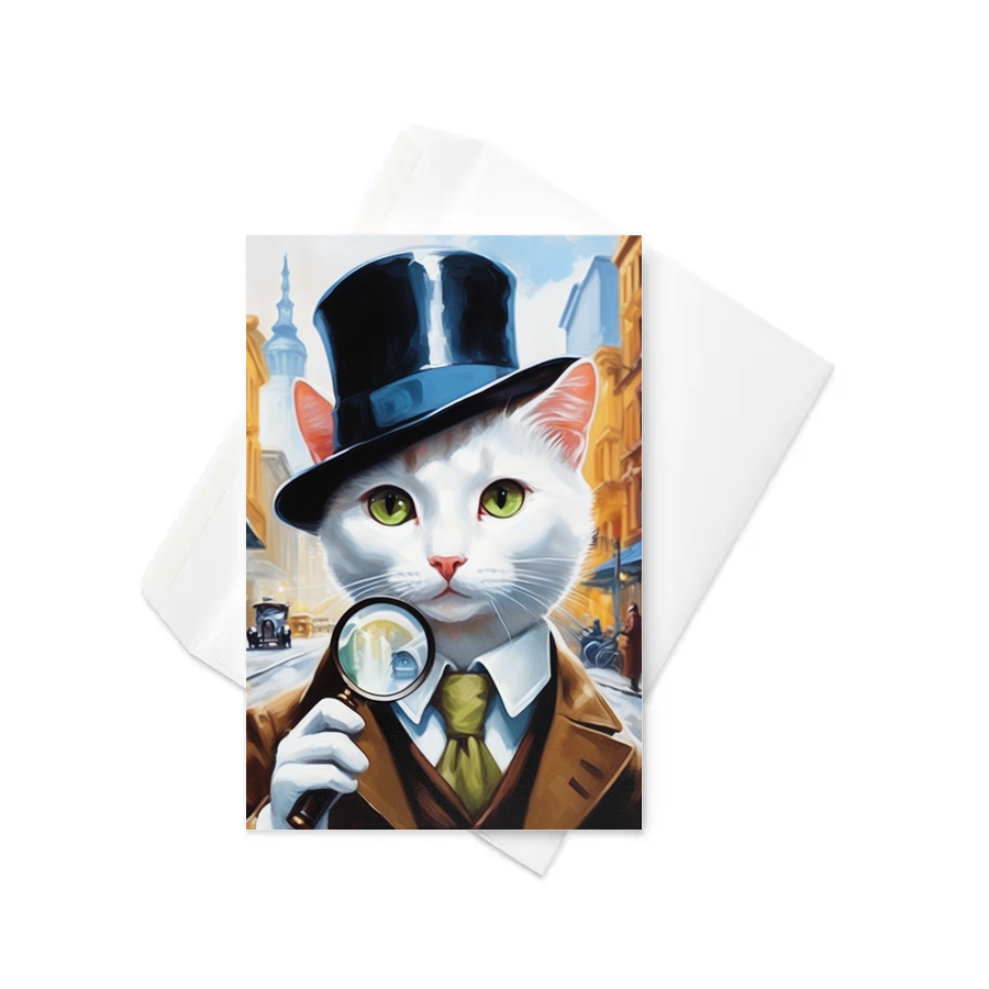 PugMug Custom White Companion Cat Greeting Card