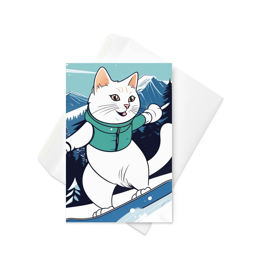 PugMug Custom White Companion Cat Greeting Card