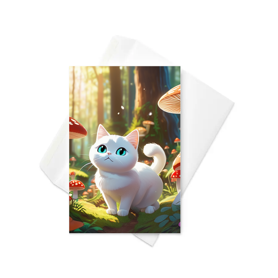 PugMug Custom White Companion Cat Greeting Card